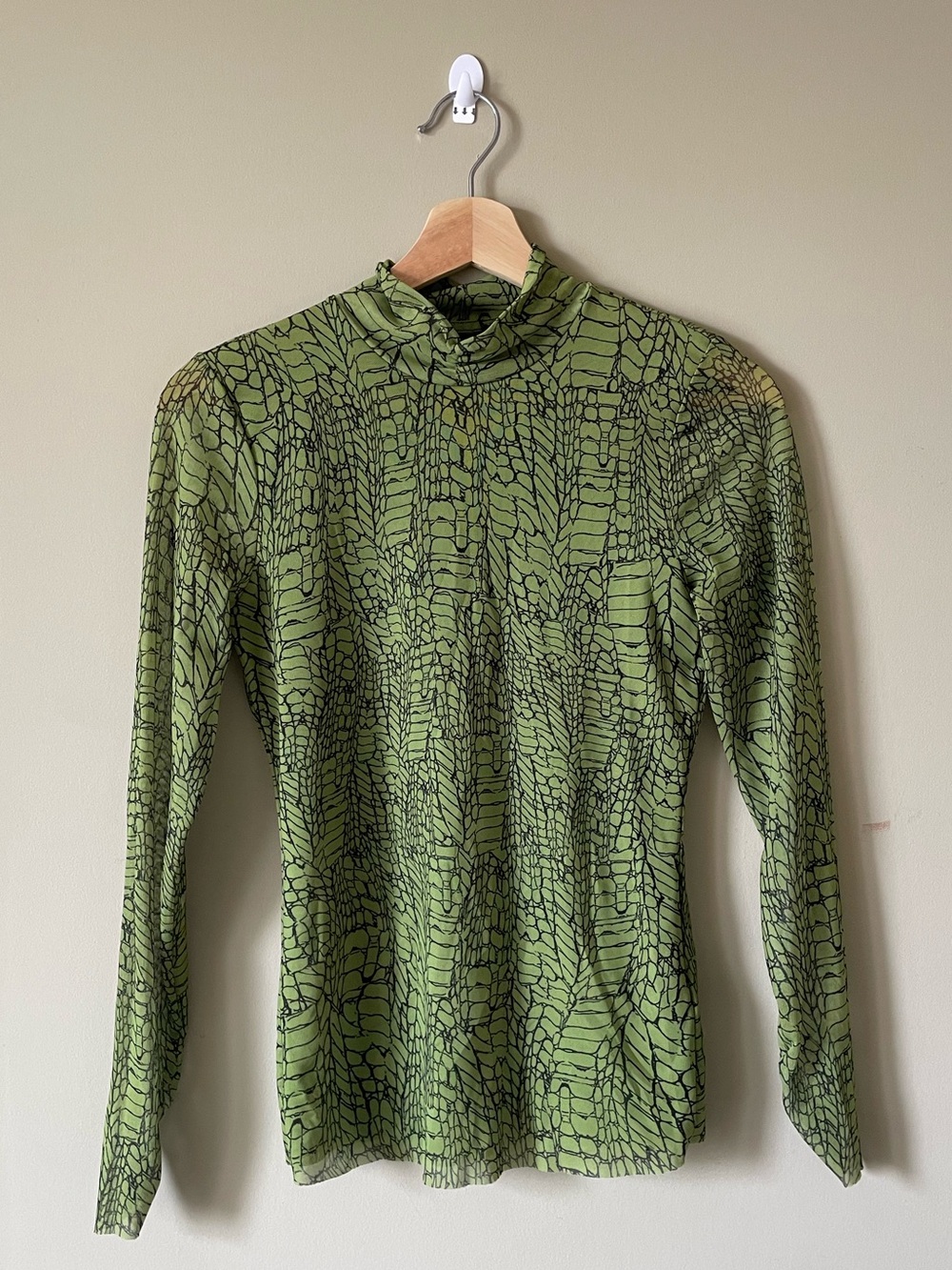 Ted Baker Hollz Printed funnel neck mesh top